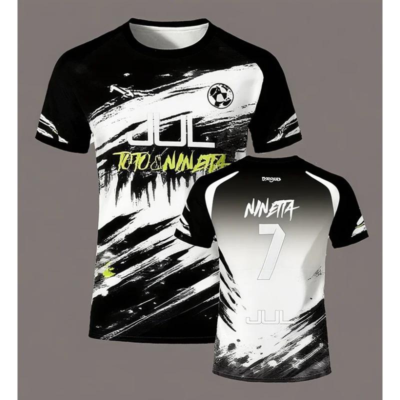 JUL 3D Series 90-Minute Football T-Shirt, Quick-Dry Summer Outdoor Sports T-Shirt for Men, Loose-Fit Crew Neck T-Shirt