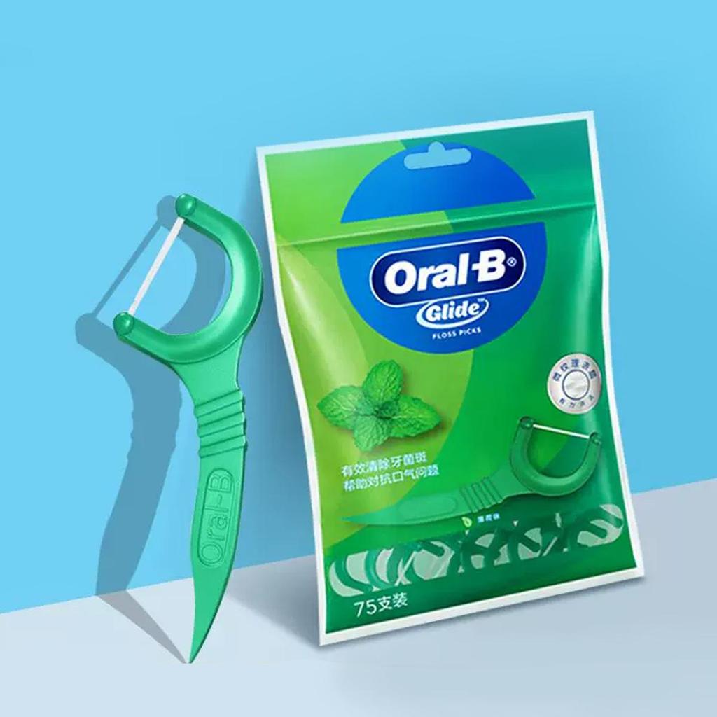 Oral-B Glide Mint Dental Floss Picks, Value Pack, 75 Count,150 Count