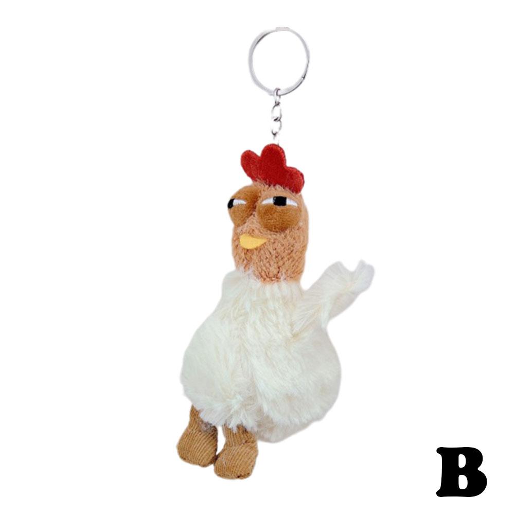 

12Cm Plush Chicken Keychain Egg Laying Hens Animation Squeaking Doll Plaything Schoolbag Pendant Bag Decoration Plush Stuffed Present
