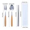 1/2/3 ks Nerezové nádobí s dřevěnou rukojetí Lžíce Steakový nůž Vidlička Čajové lžičky Pro domácí kuchyni Stolní nádobí Kuchyňské nářadí
