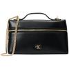 Elegant Commuter Metal Letter Chain Tote Bag Women Handbags Black 4F1134G-UB1