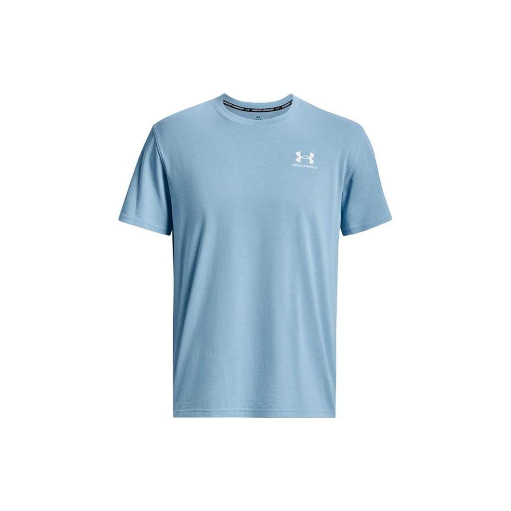 Under Armour Logo Print Round Neck Sports Short Sleeve T-Shirt Men T-Shirts Blue 1373997-490