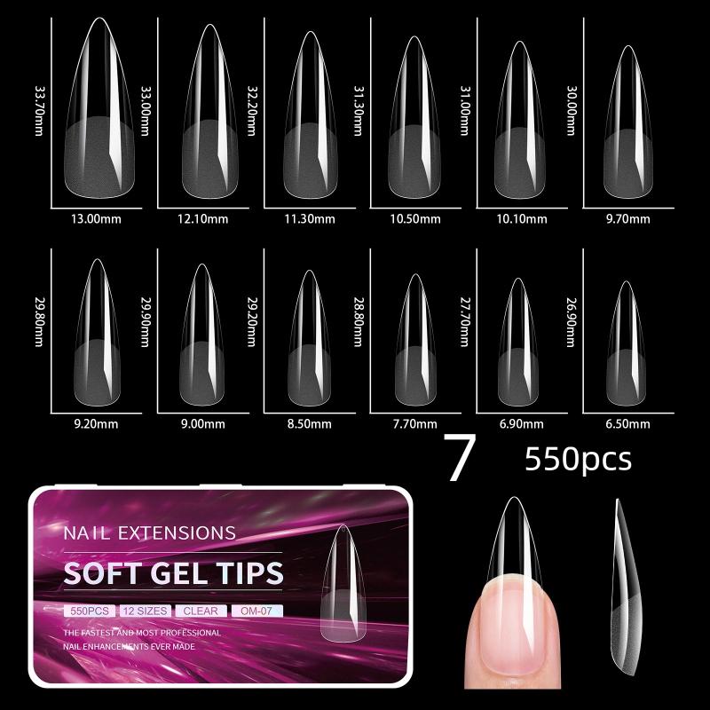 550Pcs Semi-Matte Fake Nails No Polishing Press On False Nails Medium Short Design Nail Tips Salon Home Diy Fake Nail Extension