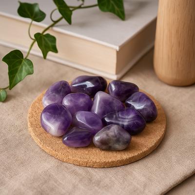 Banded Amethyst Tumbled Stones - 24 Pieces