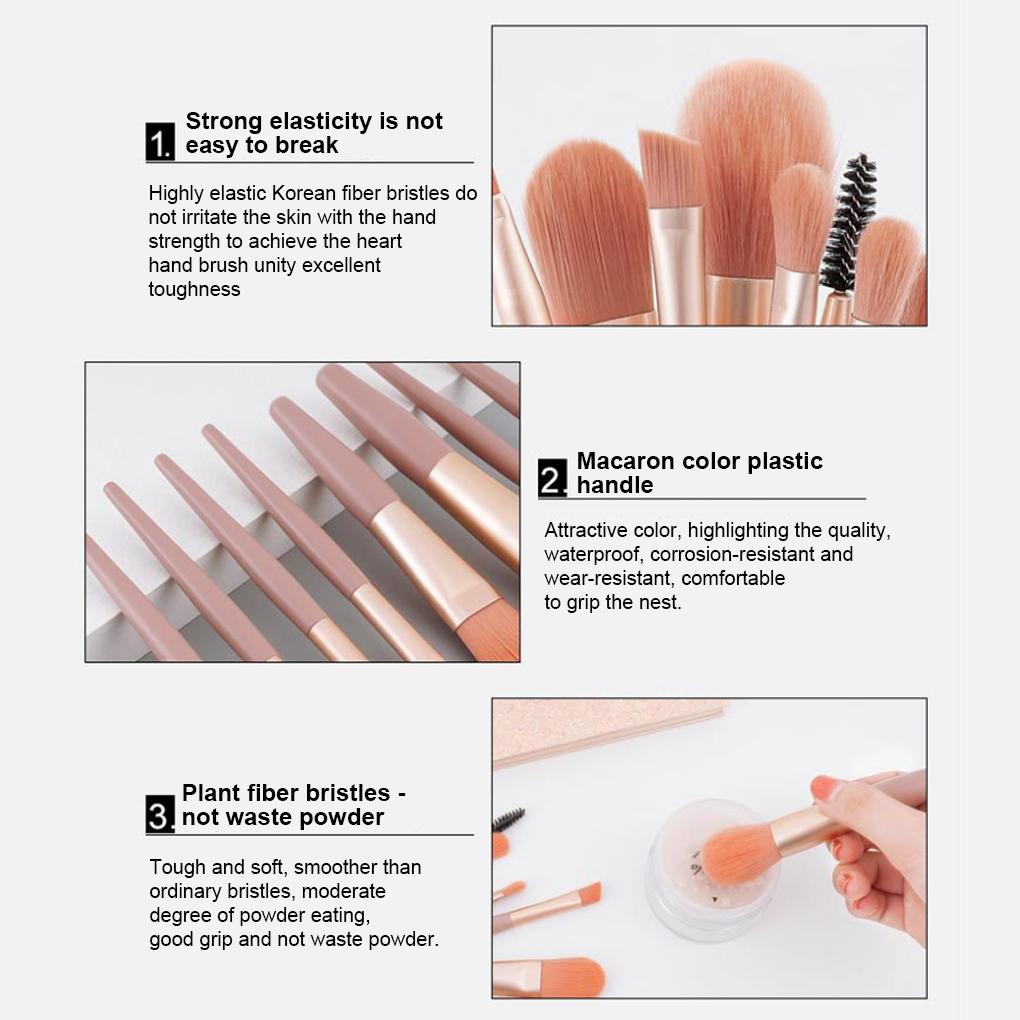8 Pieces Makeup Brushes with Plastic Handle Waterproof Powder Foundation Make Up Eye Shadow Kit Brush Cosmetics Travel