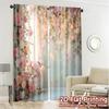 2pcs, 2D FLAT PRINTING Curtains (Without Rod) Rose Serenity Popular Window Curtain Versatile Polyester Fabric Curtains