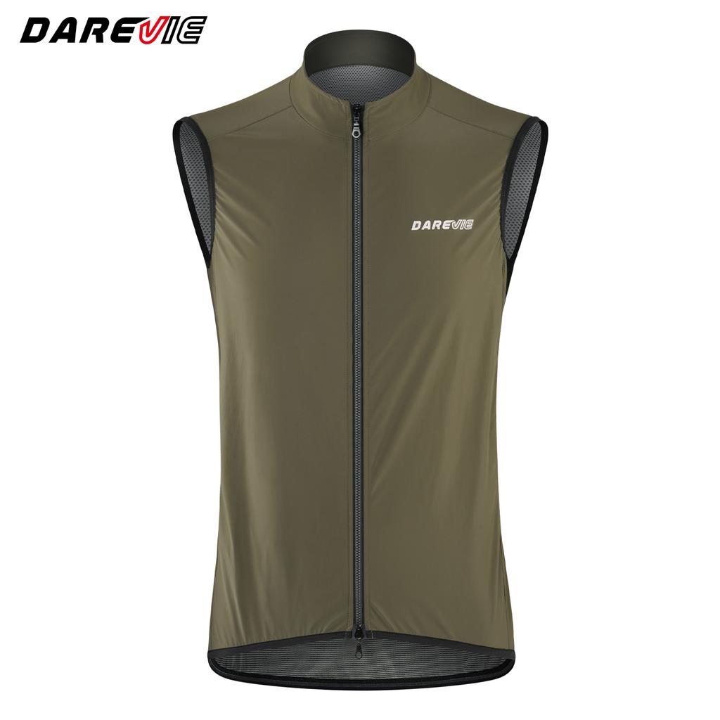 Darevie Factory 2 Way Zipper Cycling Windproof Bike Vest Packable Lightweight Wear-resistant Cycling Gilet Wind Vest
