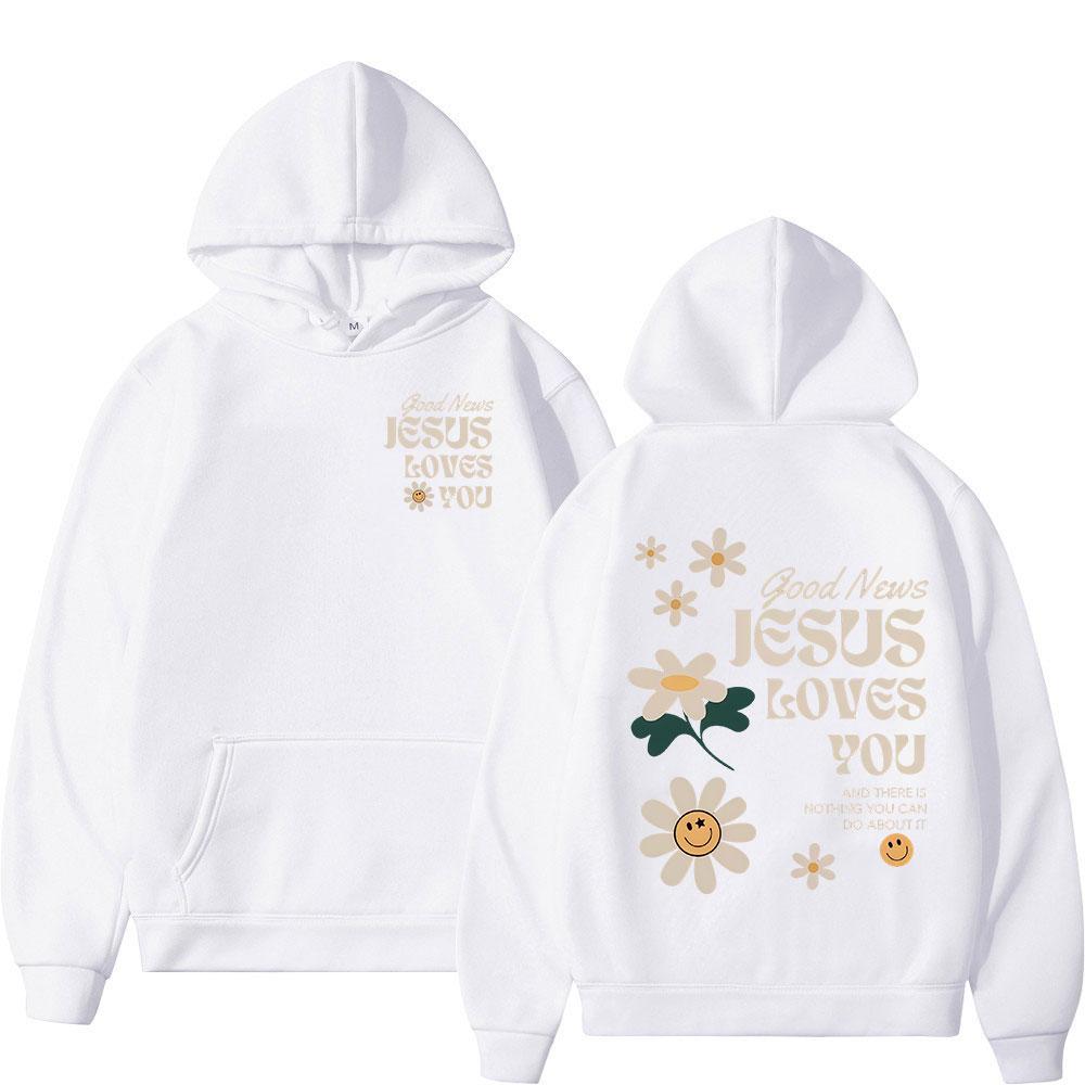 Gute Nachricht Jesus liebt dich Christliche Bibelvers Hoodies Männer Frauen Kleidung Mode Harajuku Sweatshirt Übergroßer Fleece Pullover