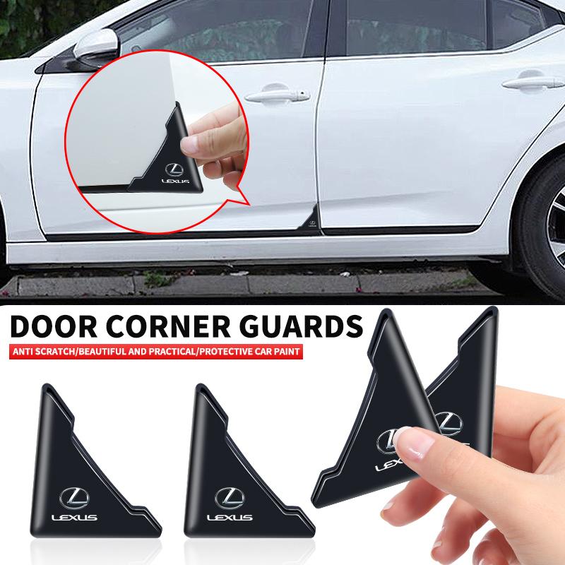 BHR4 2pcs Auto Logo Car Door Guard Edge Corner Protector For Lexus F-SPORT ES RX NX LS UX LM LX GX LC RZ IS CT GS RC HS SC TX L