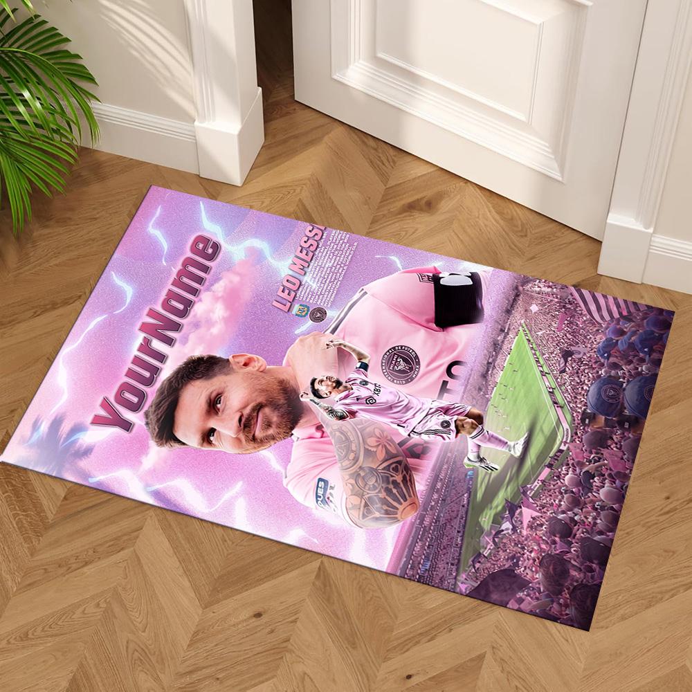 Messi Customizable Name Area Rug Suitable for Bedrooms Kitchen Decorate Room Living Rooms Anti-slip Rug Decorate Offices Spiritual Gift