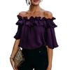 Summer New Style Fashionable and Fresh Women's Casual Frilled V-neck Short-sleeved Top