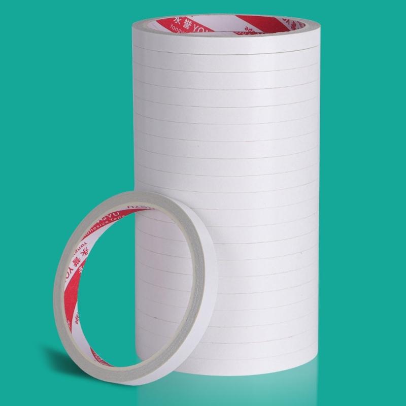 10 Rolls High Strength White Double Sided Tape Strong Adhesive Mounting Tape for Craft Scrapbooking 10Meter Per Roll