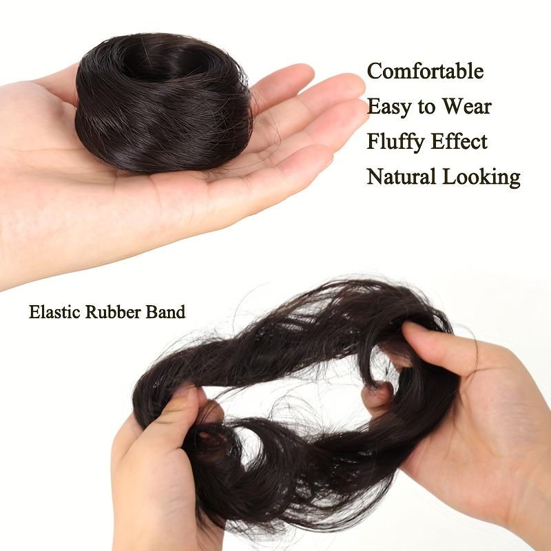 Snadno nositelná syntetická paruka na vyčesaný účes Vlasy Elegantní rovný drdol Vlasy s gumičkou Tepelně odolné vlákno Vlasové příčesky