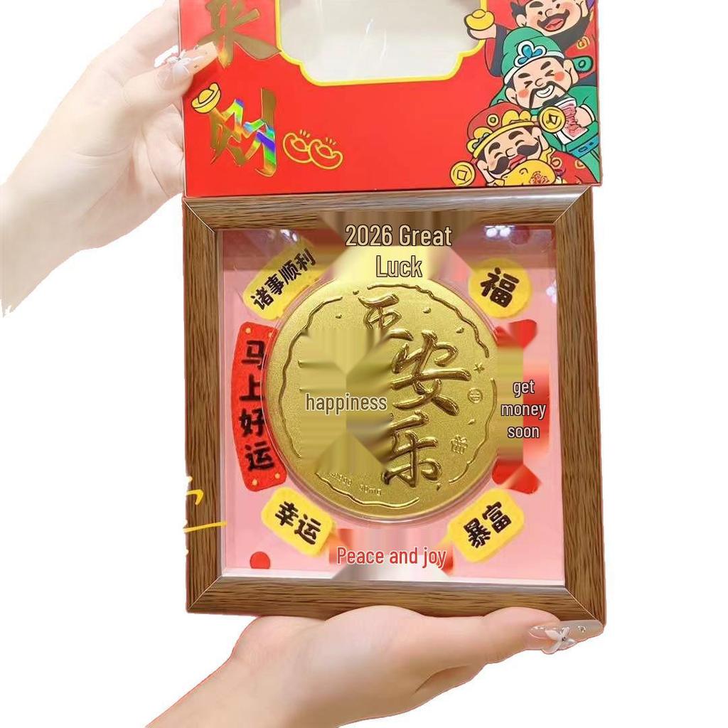 999 Pure Gold Year of the Horse Wealth Attraction Desk Ornament: Peace and Joy Photo Frame