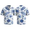 Men's Hawaiian Print Short Sleeve Button Down Shirt with Collar for Casual Summer Wear