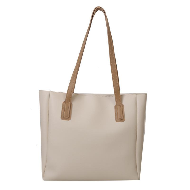 Versatile Pu Leather Tote Bag For Women 2023 Street Style Commuter Shoulder Bag With Inner Pockets