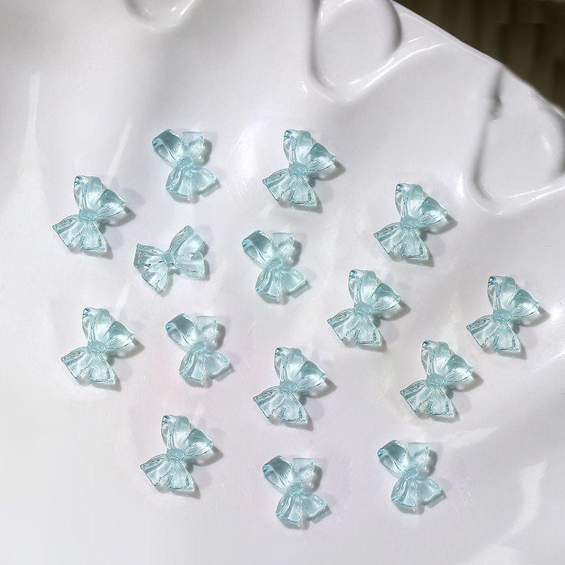 3D Jelly Bow Nail Art Decorations - Transparent and Versatile
