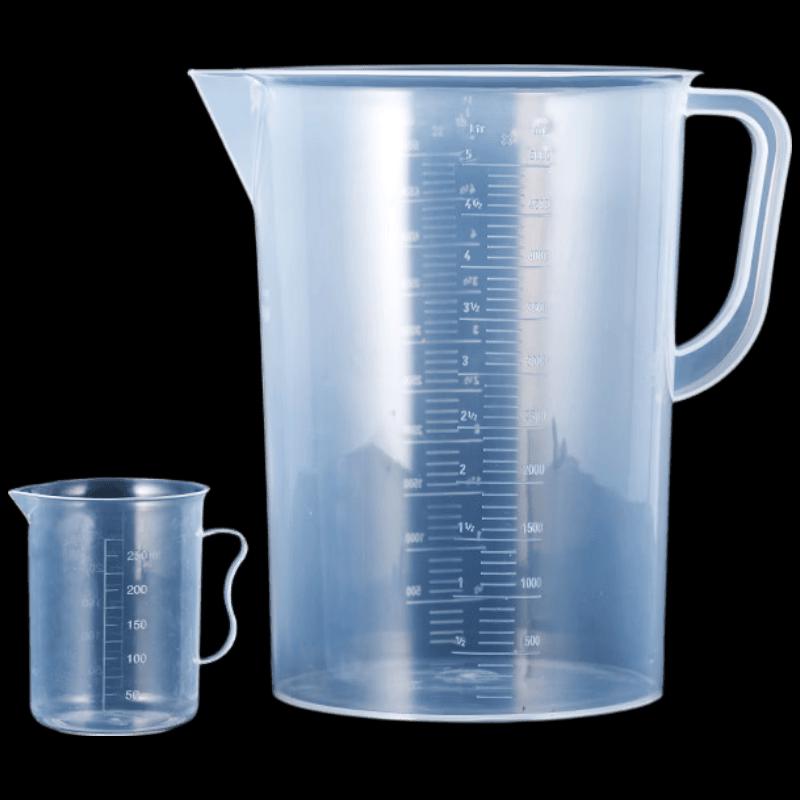 LIEI Plastic Measuring Beaker with Lid, 1000ml (10-Pack)