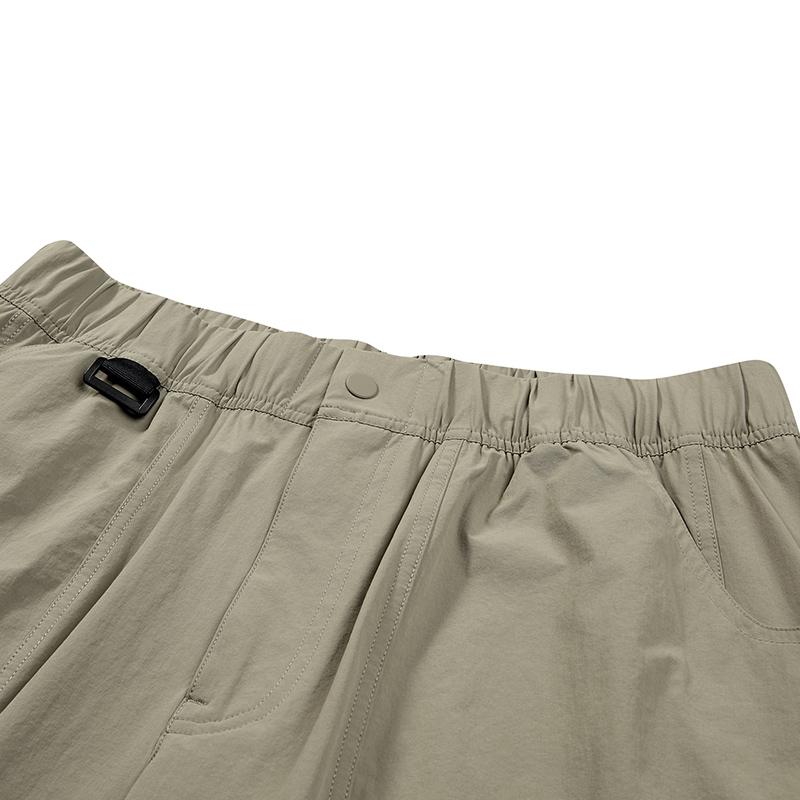 Skechers Solid Color Loose Fit Straight Leg Sports Shorts Men Shorts Dark-Green L223M041