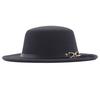 Nouveau chapeau haut de forme à dessus plat pour l'automne et l'hiver, accessoires en fourrure de lapin, chapeau en laine, chapeau panama jazz, chapeau en feutre à larges bords