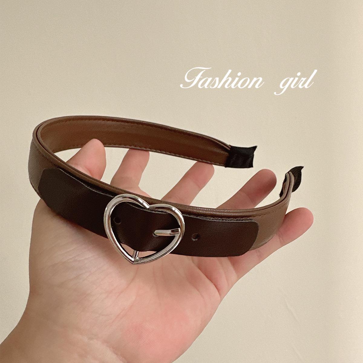 

Милый корейский кожаный ободок в форме сердца и набор заколок для волос для девочек