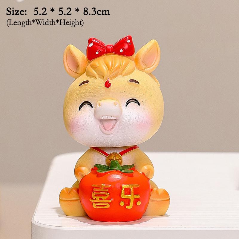 2026 Cute Year Of The Horse Ornament Lucky New Year Horse Toy DIY Desktop Decoration Car Ornament Pony Decor New Year Gift