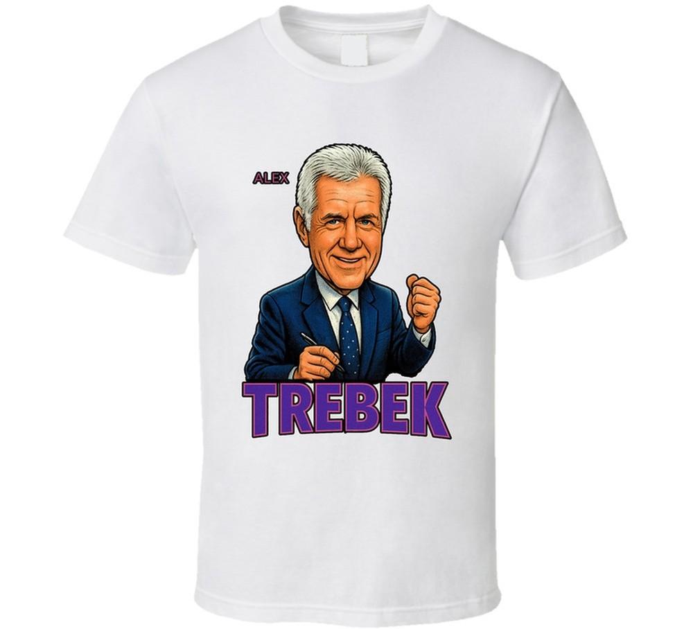 Alex Trebek Jeopardy Tv Series Caricature Fan T Shirt