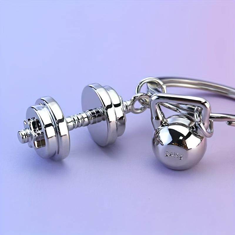 European And American Fashion Trends Combined With Golden Material DIY Dumbbell Keychain, Street Unisex Hip-hop Style Clothing And Accessories