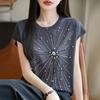 Women Knit T-shirt MODERN NEW SAGA Summer Knitted Shirt Short Sleeve Tees O-neck Pullover Knit Tops