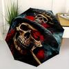 1pc Skulls in Hats Automatic Opening and Closing Umbrella, Lightweight 3-Fold, With Cute Cartoon Characters, Suitable for Home, Outdoor and Daily