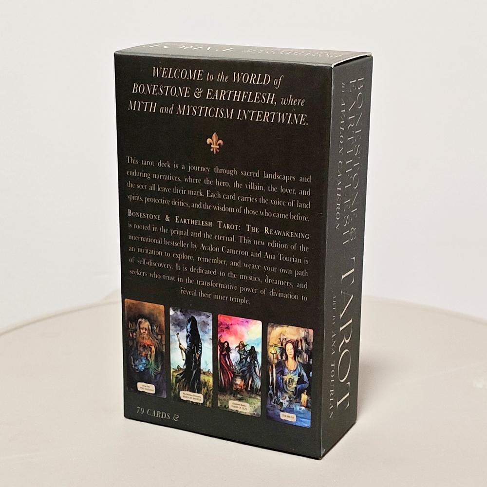 12*7cm Bonestone & Earthflesh Tarot Deck – A Journey Through Myth, Mysticism, and Sacred Landscapes