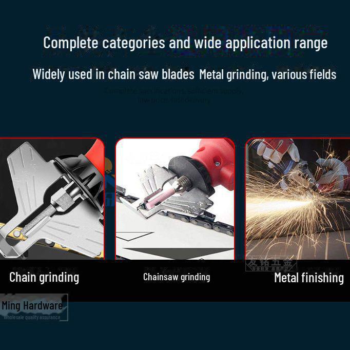 Electric Chain Grinder and Round File Set for Chainsaw Teeth Maintenance