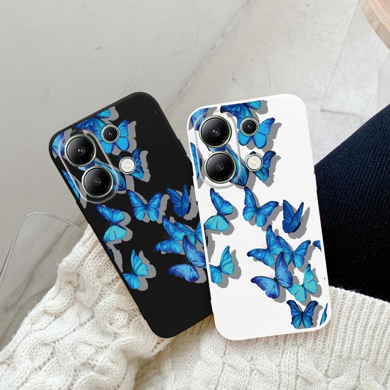 Θήκη σιλικόνης Butterfly Soft για Xiaomi Redmi Note 13 Pro 14 Poco C65 Samsung A55 A35 M35 S24 iPhone Huawei Honor 200 Realme Camera Αντικραδασμικό κάλυμμα