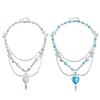 Simple Necklace Beaded Necklace Chic Pendant Necklace Fashionable Neck Jewelry Multilayer Necklace Gift for Women Girls