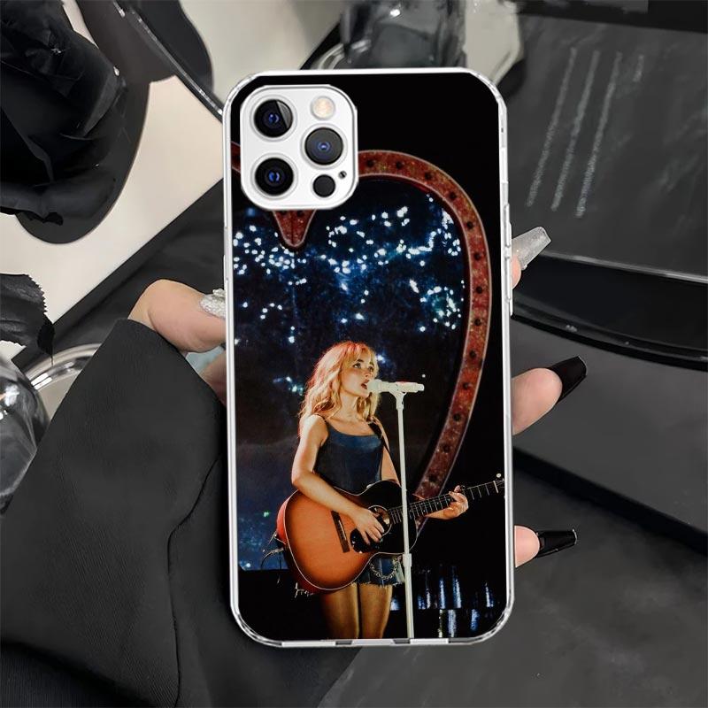 CR66 S-Sabrina C-Carpenter Phone Case for iPhone 11 12 13 Mini 14 15 Plus 16 Pro Max 17 Air 16E 7 8 SE 17ProMax Soft Fundas Cove