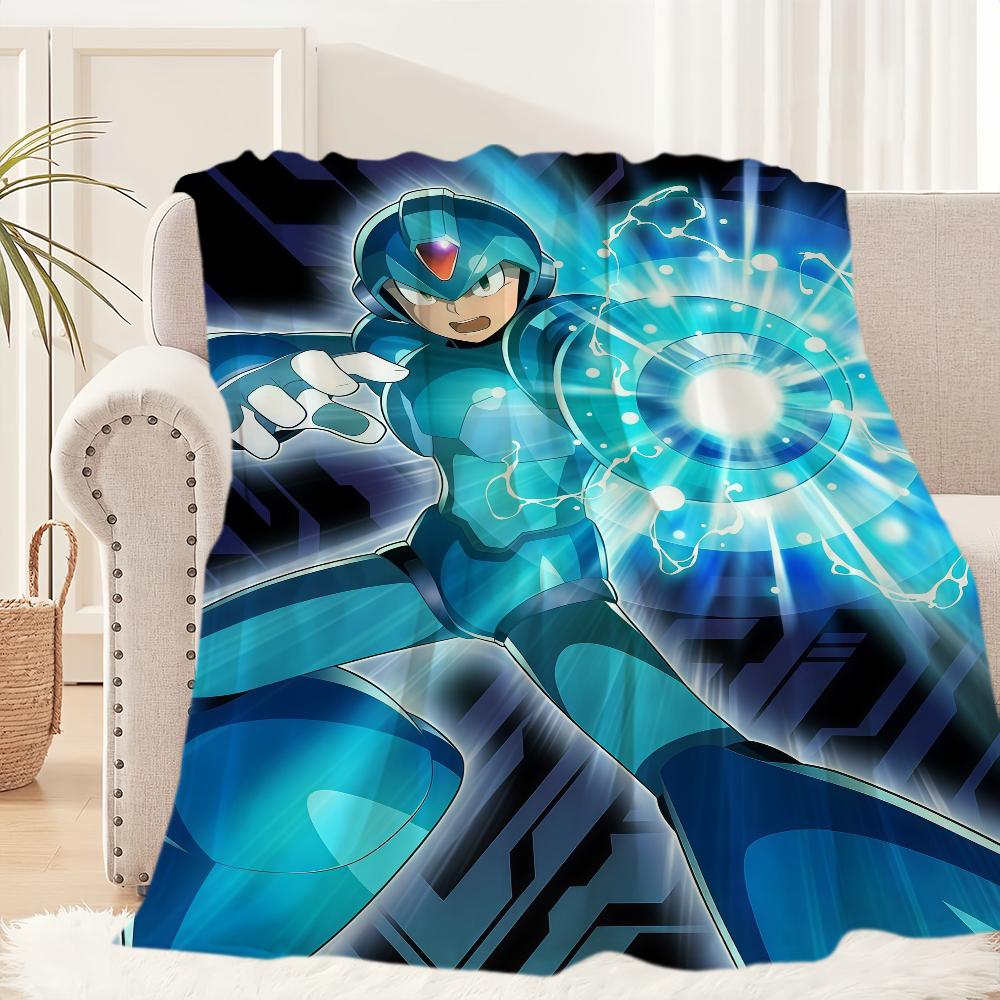 Cool Classic Game M-Mega Man Blanket Blanket for Couch Sofa Travel Home Picni Flannel Blanket Birthday Gift Warm Comfortable