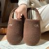 New Home Simple Striped Slippers Autumn and Winter Indoor Home Velvet Warm Non-slip Couple Cotton Slippers