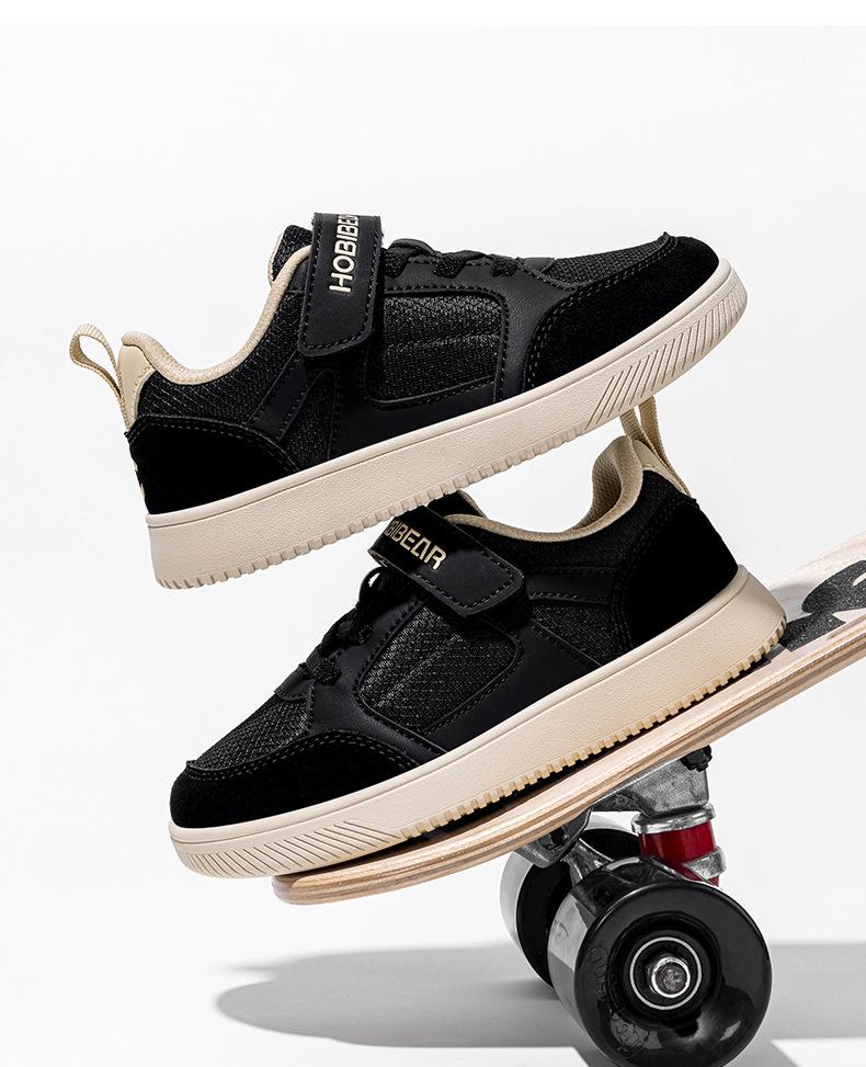 HOBIBEAR Kinder Breite Kopf Atmungsaktives Stoffobermaterial Lässige Laufschuhe für Frühling & Herbst