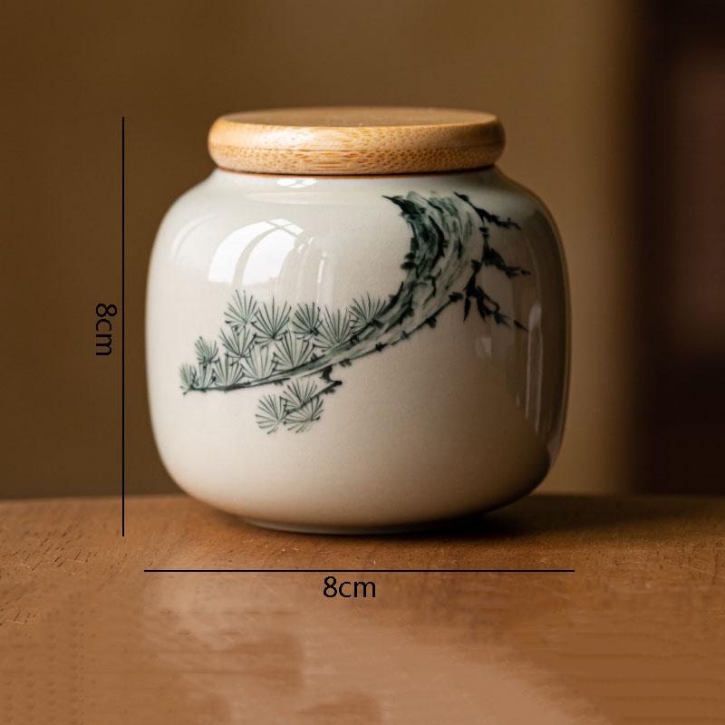 Vintage Ceramic Tea Cans Creative Hand-painted Pattern Tea Box Sealed Storage Jar Candy Jars Household Teaware Accessories