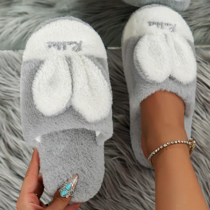 fashion Women's Flat Shoes 2024 Autumn Closed Toe Velvet Warm Women's Home Cotton Shoes Indoor Casual Comfortable Women's Slippers