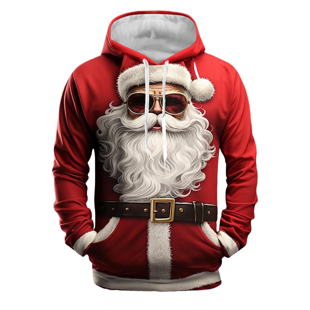 Felpe di Natale Babbo Natale Stampa 3D Uomo Donna Felpe con Cappuccio Oversize Harajuku Pullover Tuta Cappotto Abbigliamento Uomo