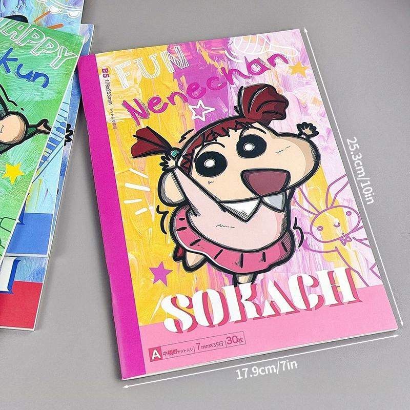 Animation Design B5 Notebook School Students Note Book Adorable Crayon Shin chan Printed Planner Journal Diary Notebooks Animation Fans Presents As show