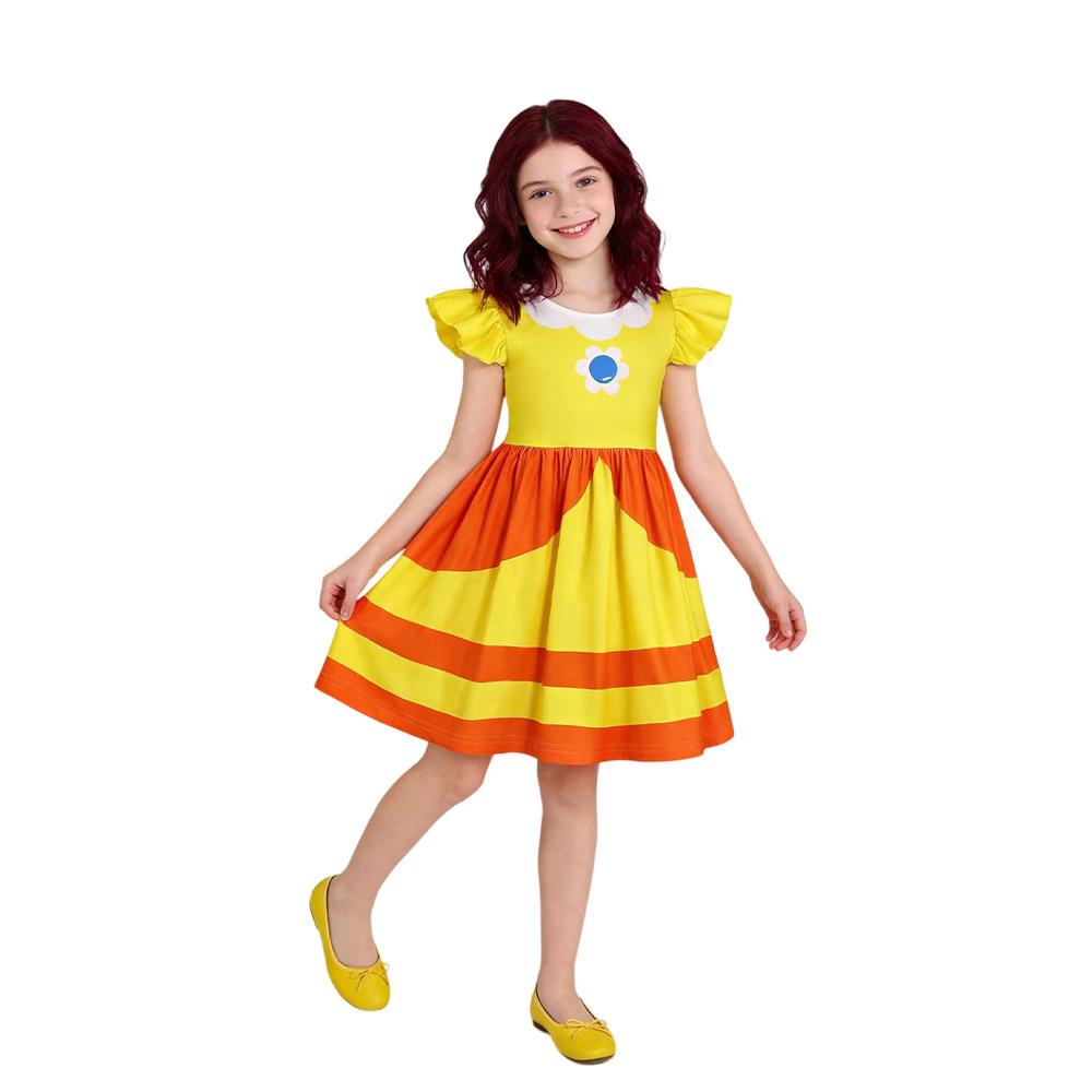Super Mario Galaxy Rosalina Cosplay Costume - Princess Peach Dress for Performances 130cm (Child)