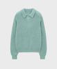 NOIRER Kid Mohair Crop Polo Knit (Aqua Mint)