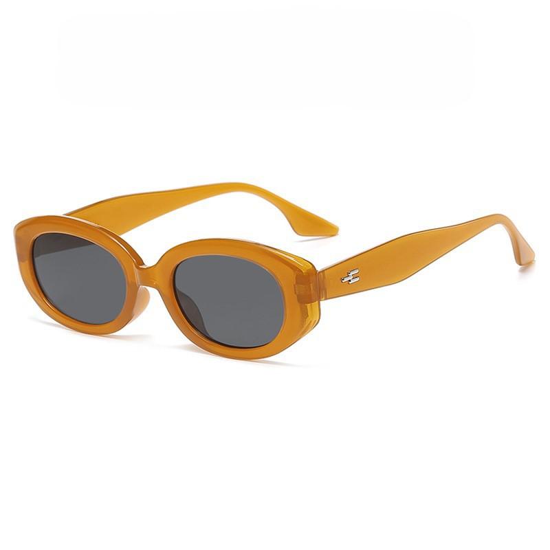 Retro small frame sunglasses personalized oval frame sunglasses street shot thin high-end sunglasses