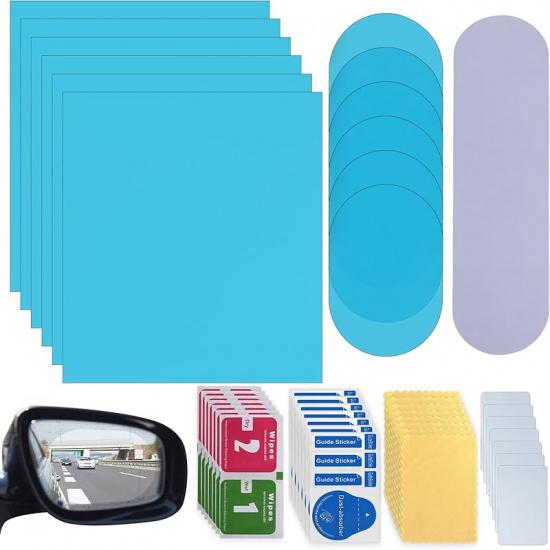 20 Pack Car Rearview Mirror Film,Anti Fog Anti Scratch Interior Rearview Mirror Anti Glare Film Waterproof HD Nano Clear Protective Sticker Film for Oval