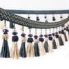 Lace Tassel Fringe Trim with Crystal Embellishment 1-5M Ribbon for Sewing Curtains Cushions Upholstery Diy Craft Decoration