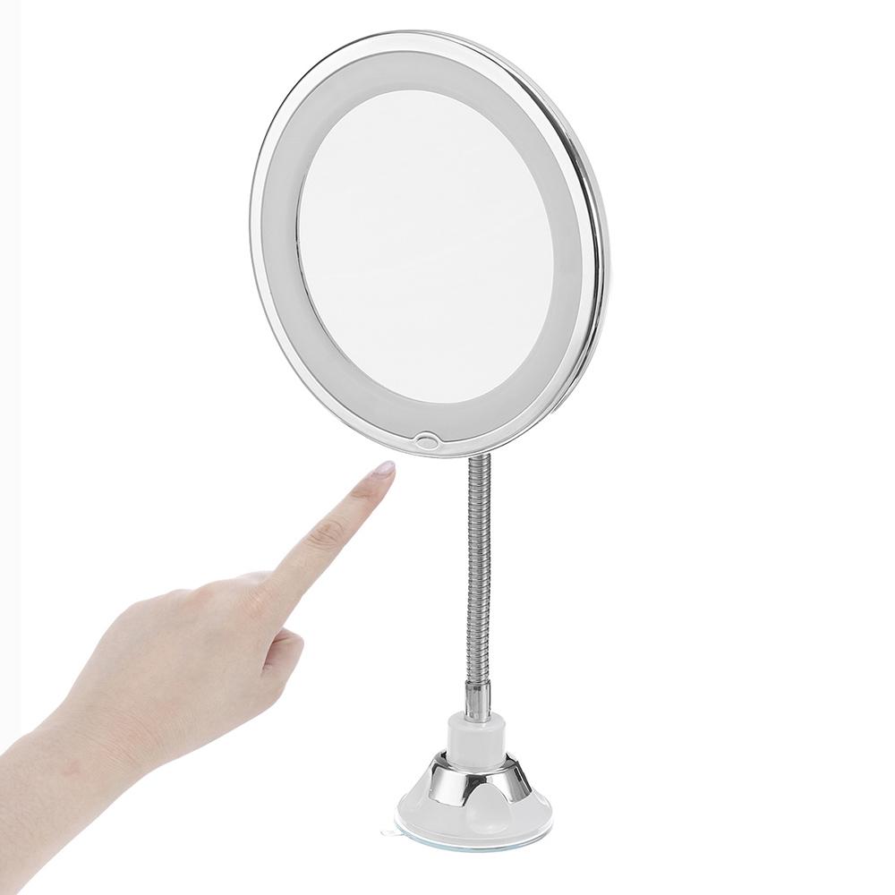 36V 5X/10X LED Mirror Makeup Mirror with LED Light Vanity Miroir LED Miroir Magnifying Mirror Magnifying with LED Light White + silver