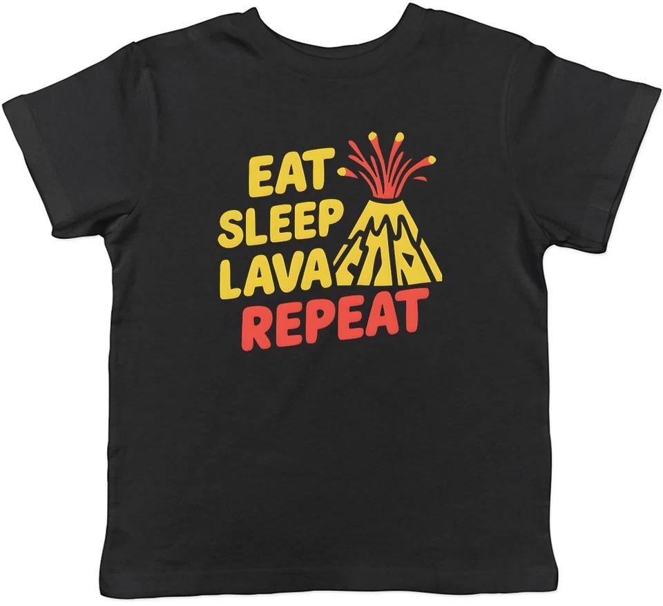 Eat Sleep Lava Repeat Kids T-Shirt Funny Volcano Childrens Boys Girls Gift 120