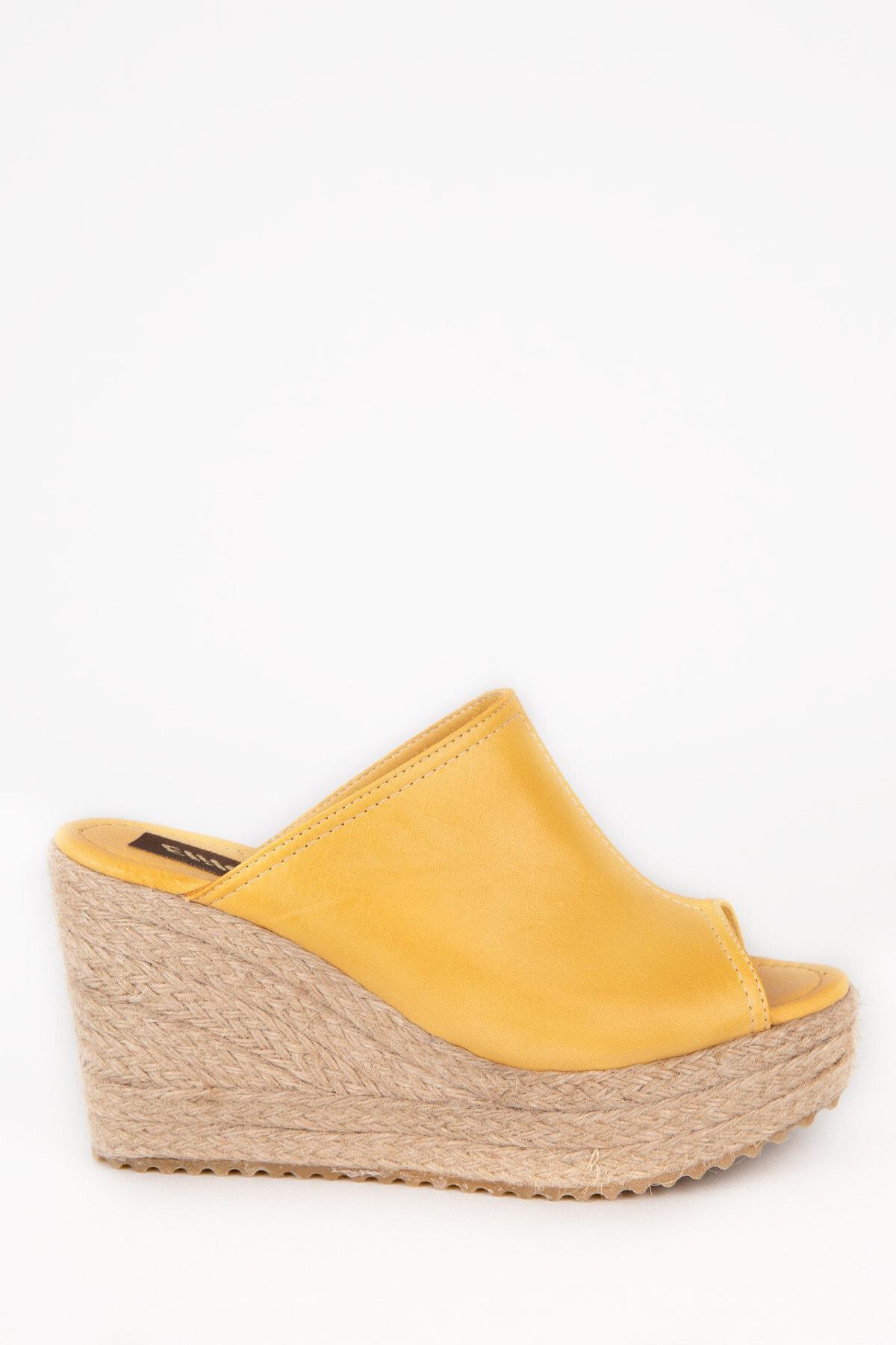 

Женские кожаные тапочки больших размеров из джута на высоком каблуке Noce